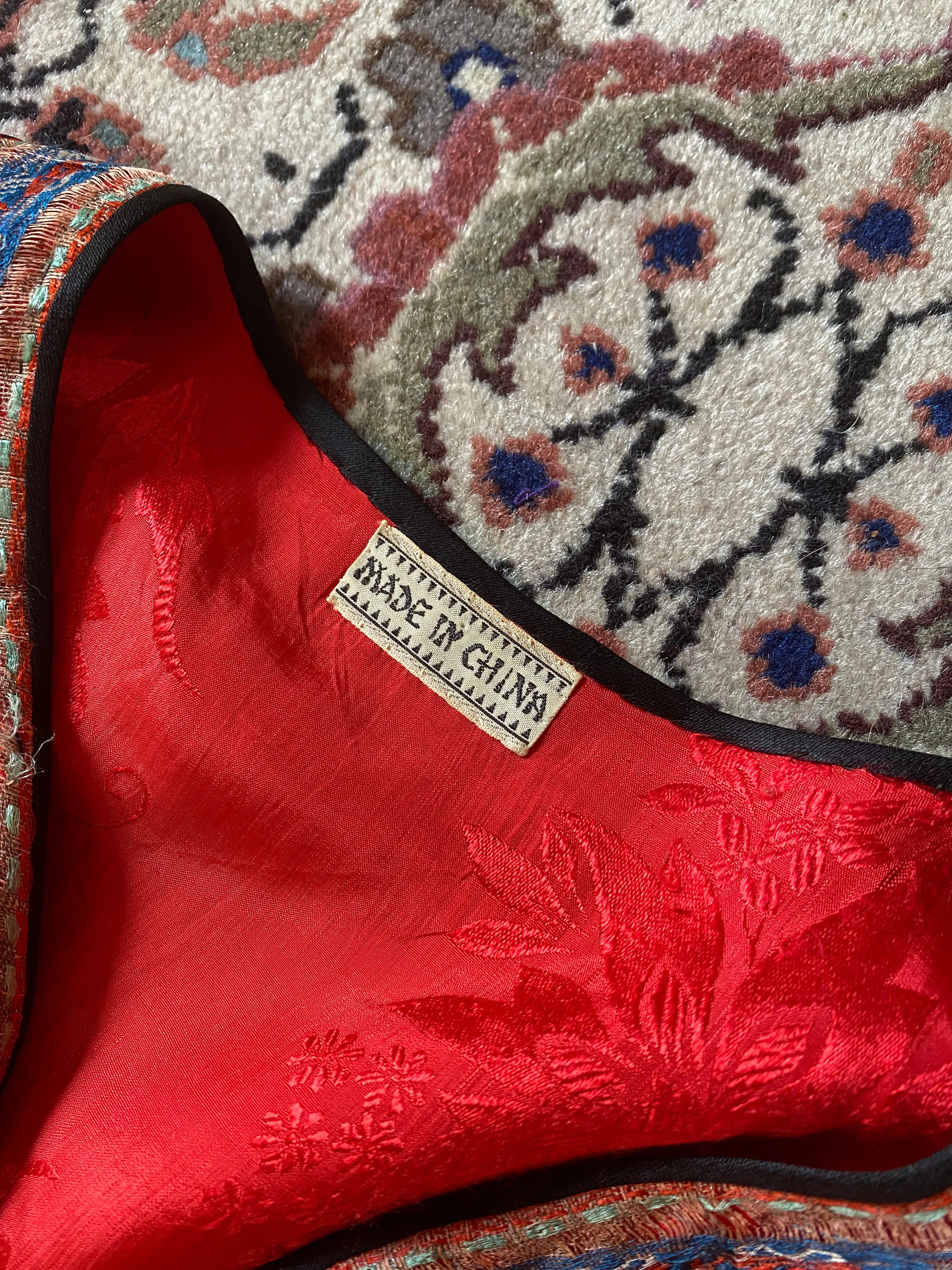 1930's Red Silk Chinese Embroidered Robe / SM