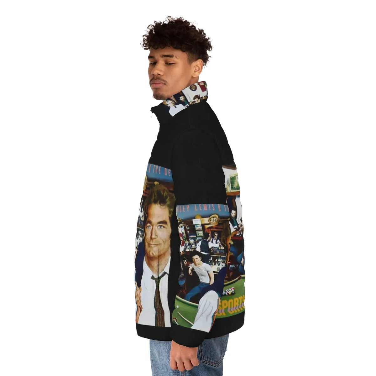 80s Inspired Huey Lewis The News Puffer Jacket