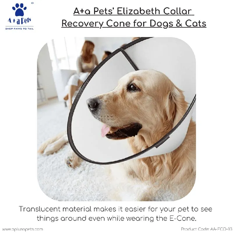 A a Pets' Elizabeth Collar Recovery Cone for Dogs & Cats