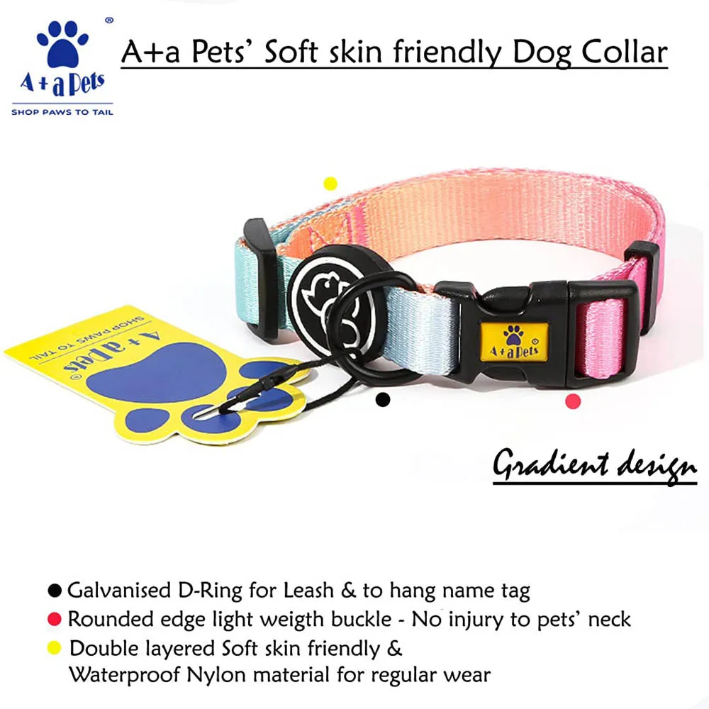 A a Pets' Gradient Design Collar For Dogs & Cats- Pink