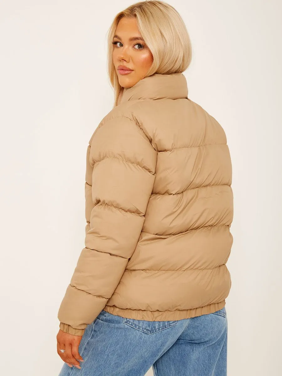 Allison Padded Puffer Jacket In Stone