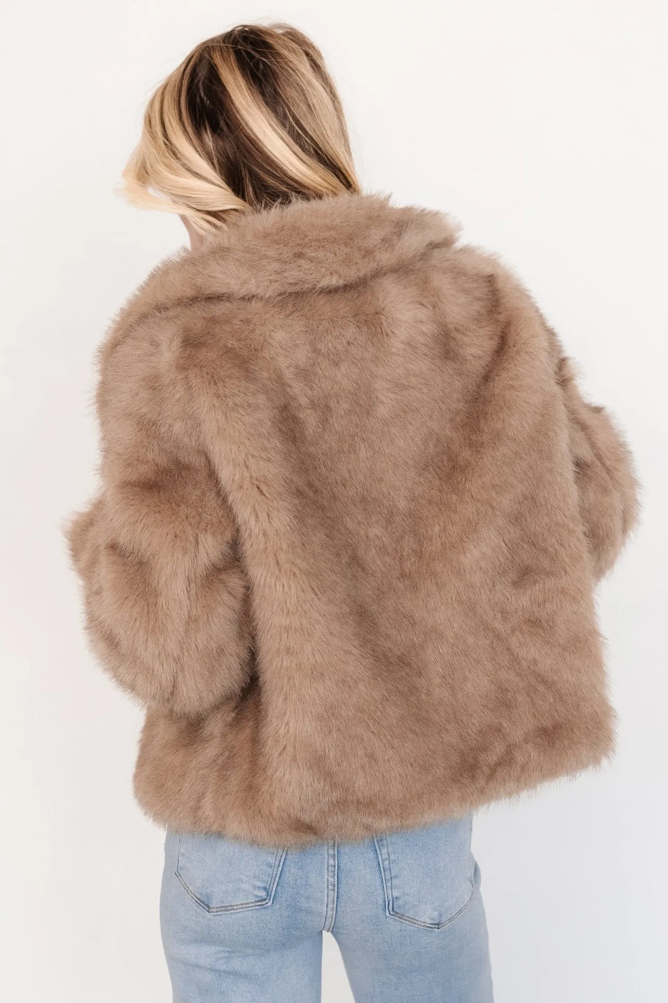 Amarante Faux Fur Coat | Beige Mink