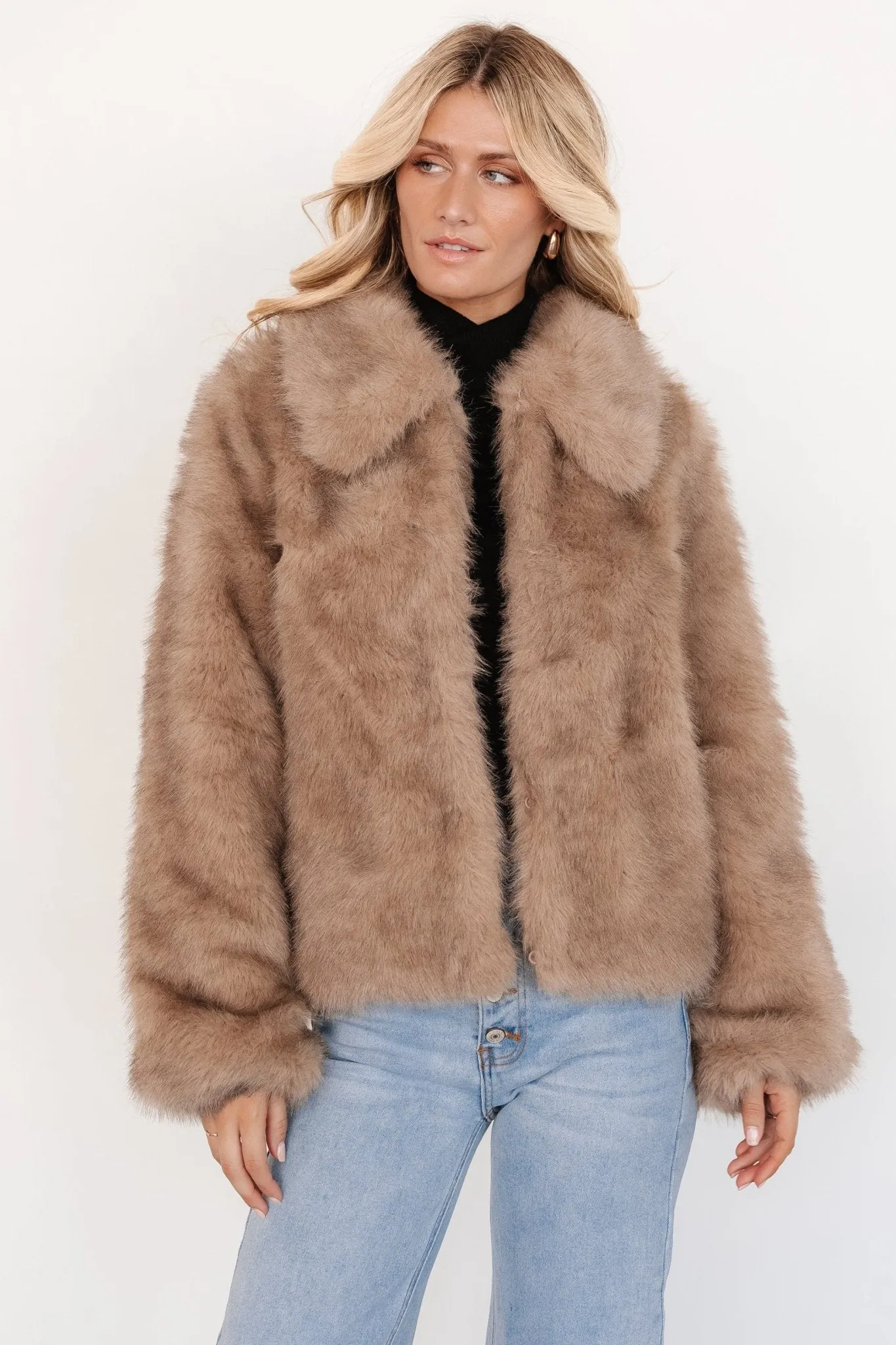 Amarante Faux Fur Coat | Beige Mink