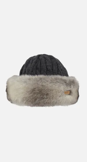 Barts Ladies Fur Cable Bandhat- Heather Brown