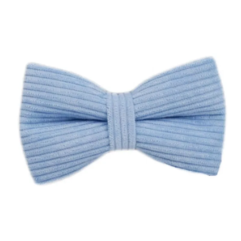 Blue Corduroy Dog Collar And Leash With Custom Engraved Nameplate