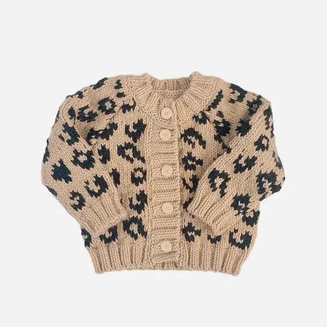 Blueberry Hill - Knit Classic Cardigan - Cheetah
