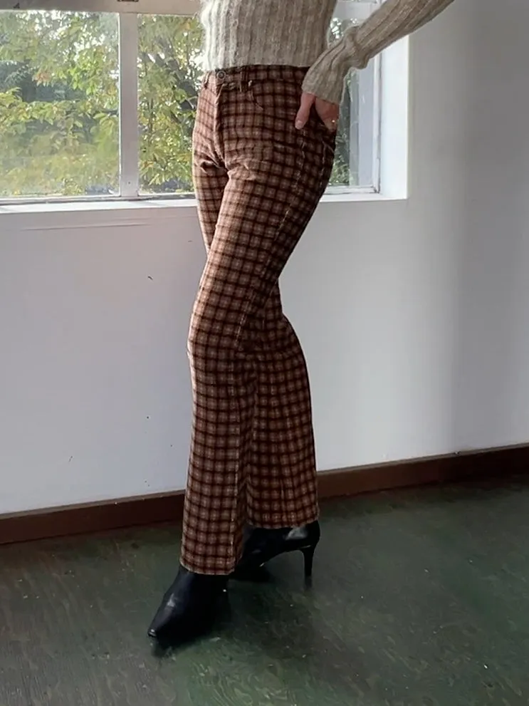 Brown Corduroy Bootcut Pants (S)