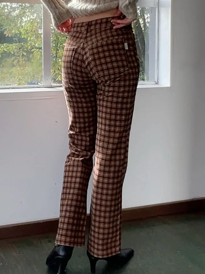 Brown Corduroy Bootcut Pants (S)