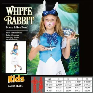 Children Karnival Deluxe Storybook White Rabbit Girls Costume