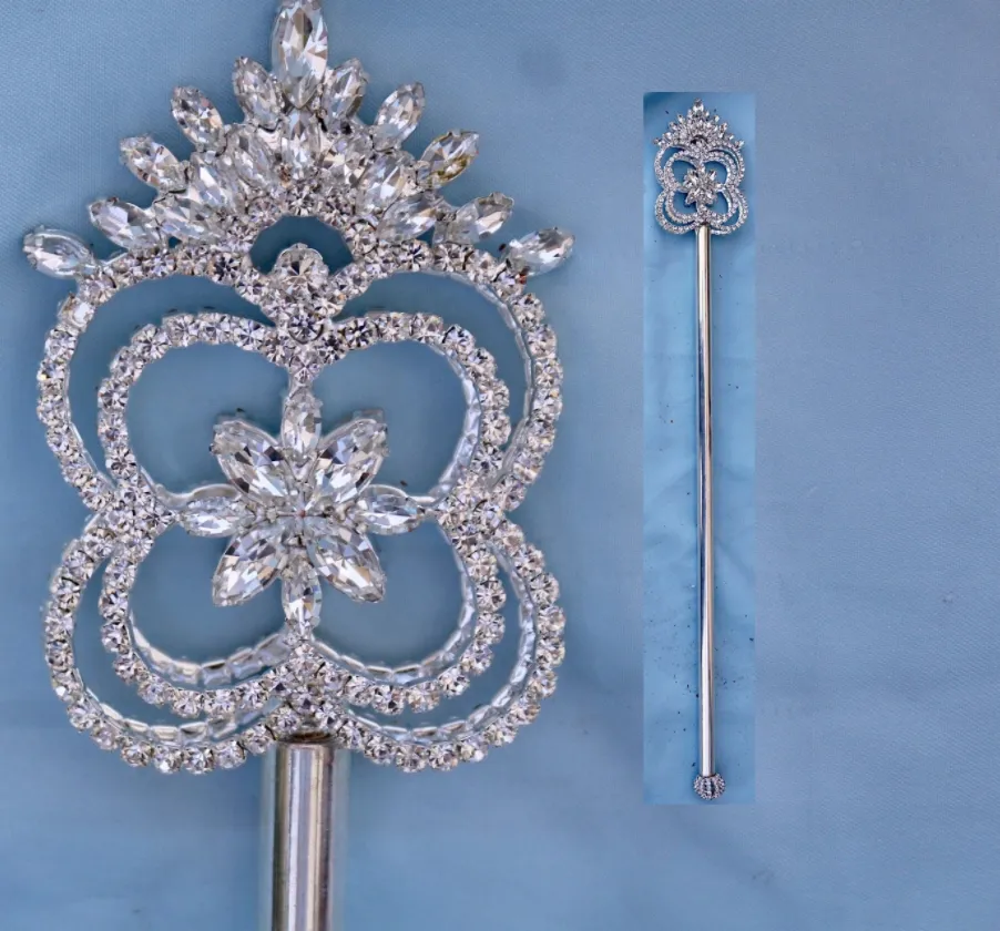 Cinderella Rhinestone Scepter - Silver Tone