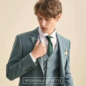 Clementine Groom Airy Blue Suit, Vest, Pants (3 Piece)