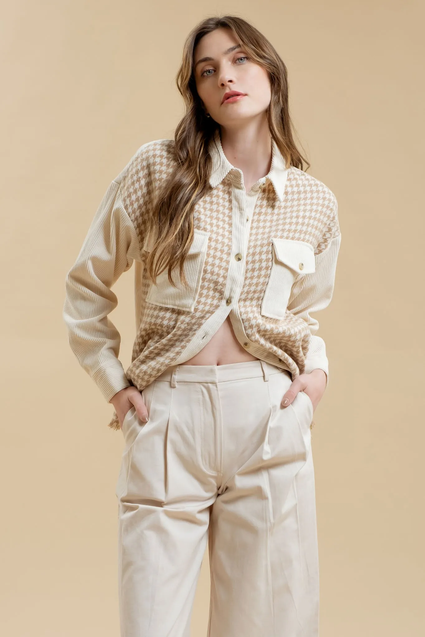 COLORBLOCK HOUNDSTOOTH SHACKET
