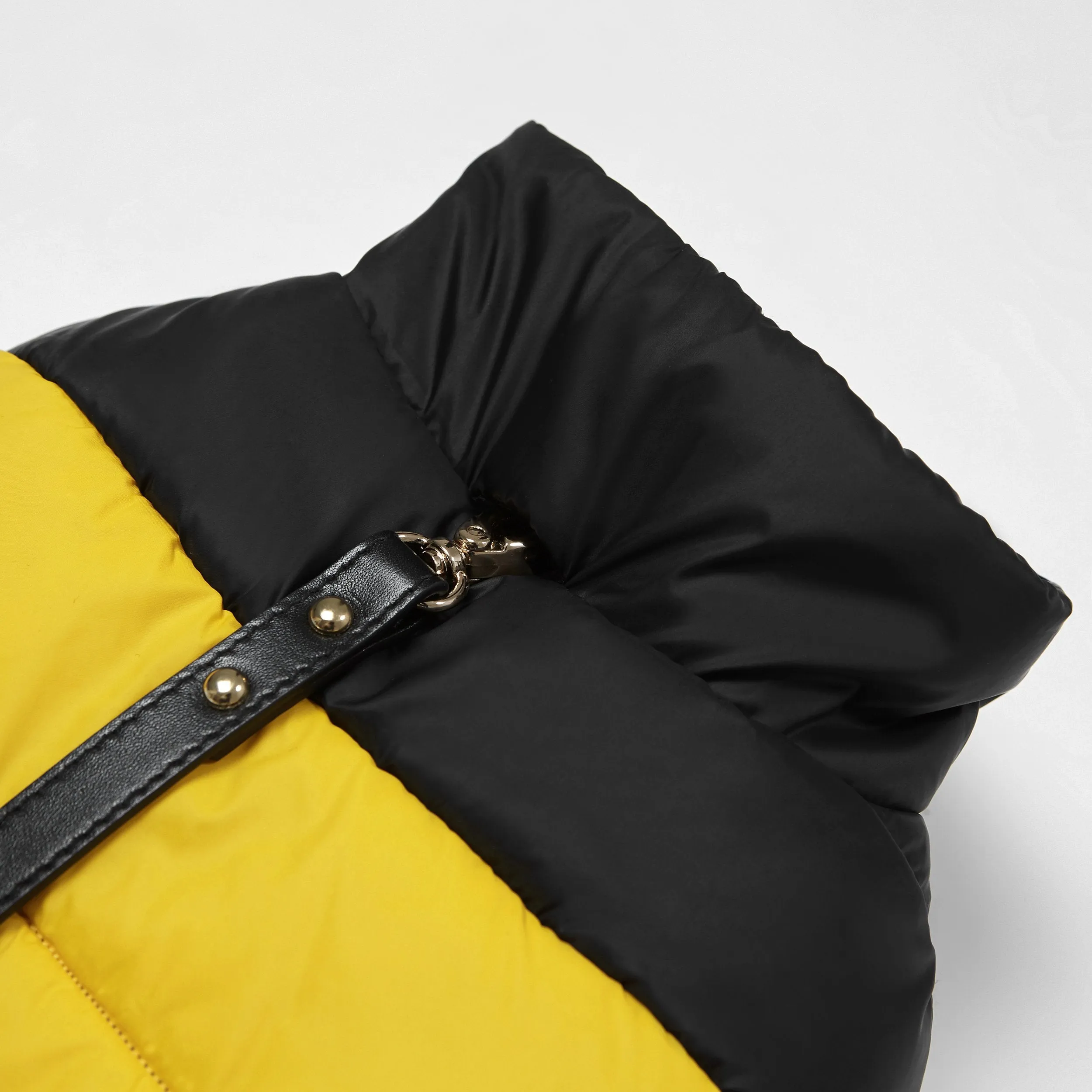 Contrast Button Up Puffer Ski Jacket