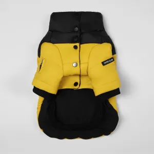 Contrast Button Up Puffer Ski Jacket