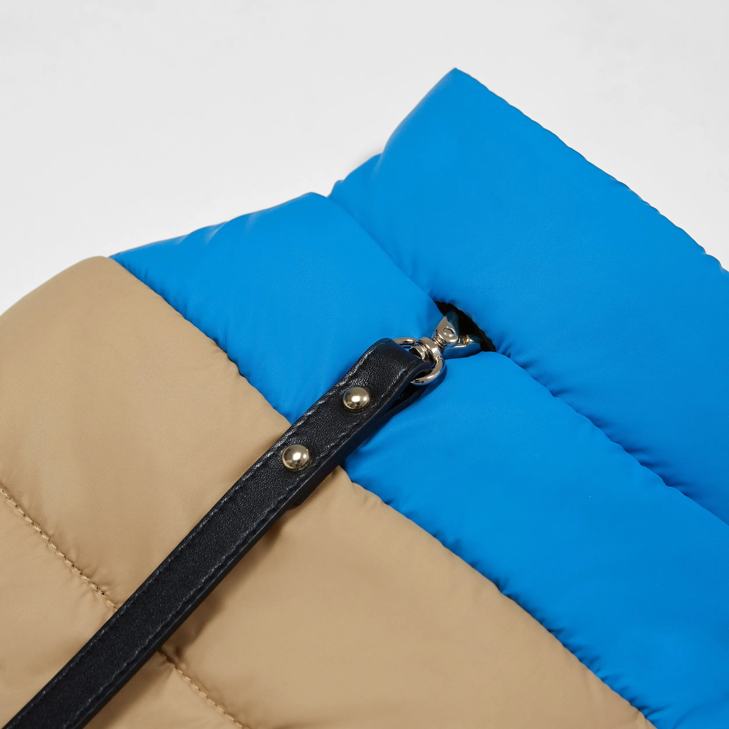Contrast Button Up Puffer Ski Jacket