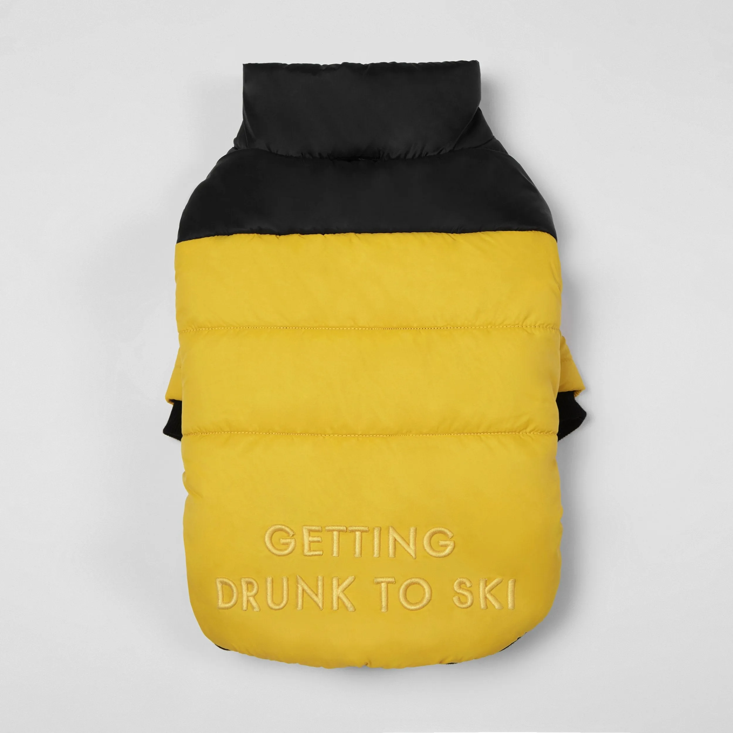 Contrast Button Up Puffer Ski Jacket