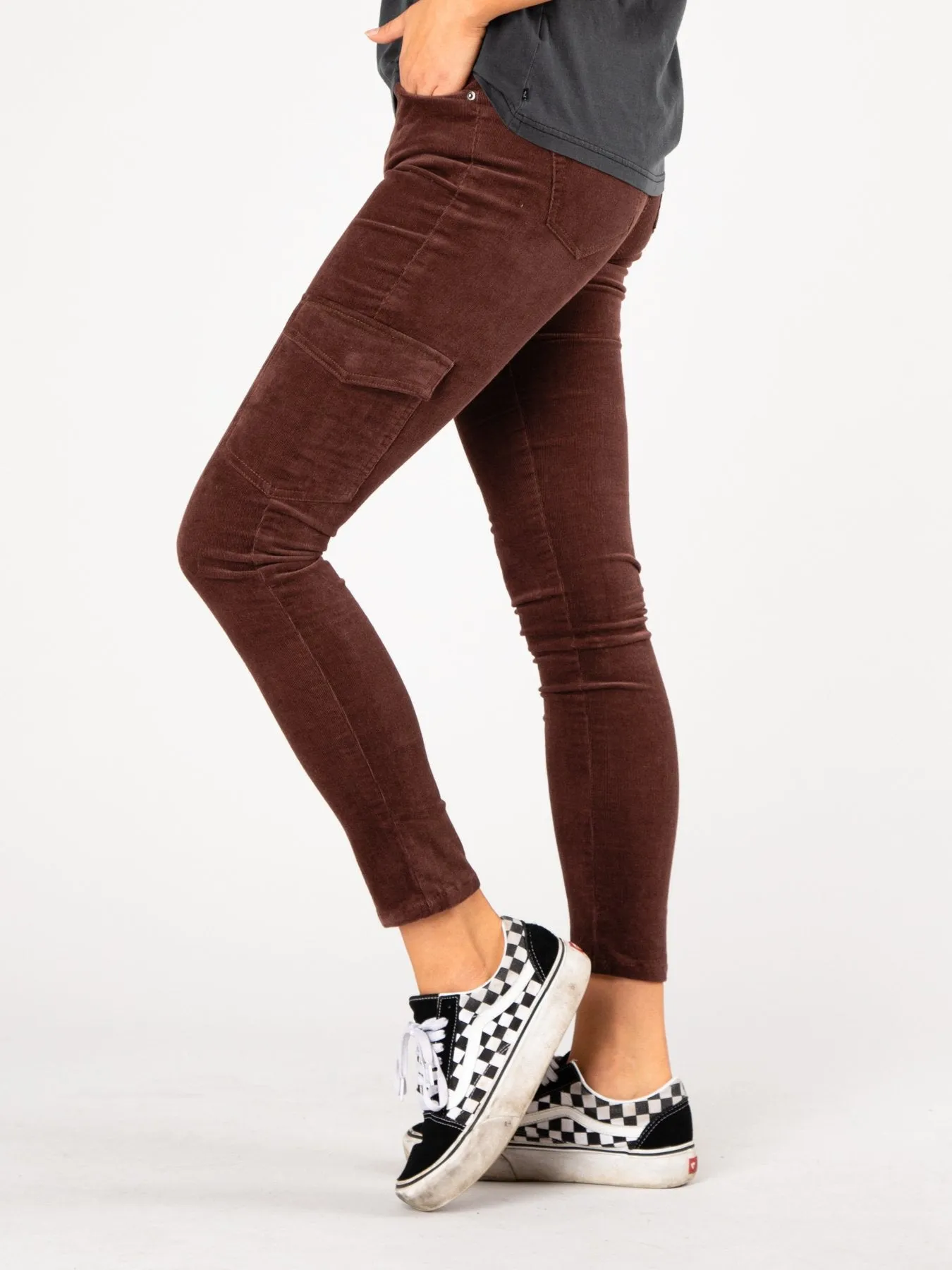 Cord On Cargo Pant - Coffee Bean