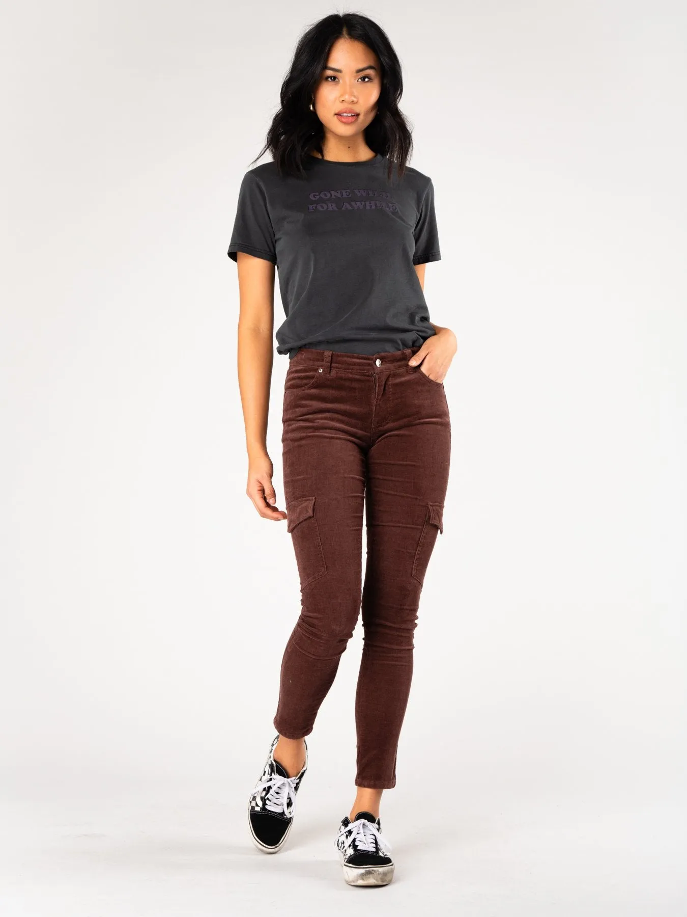 Cord On Cargo Pant - Coffee Bean