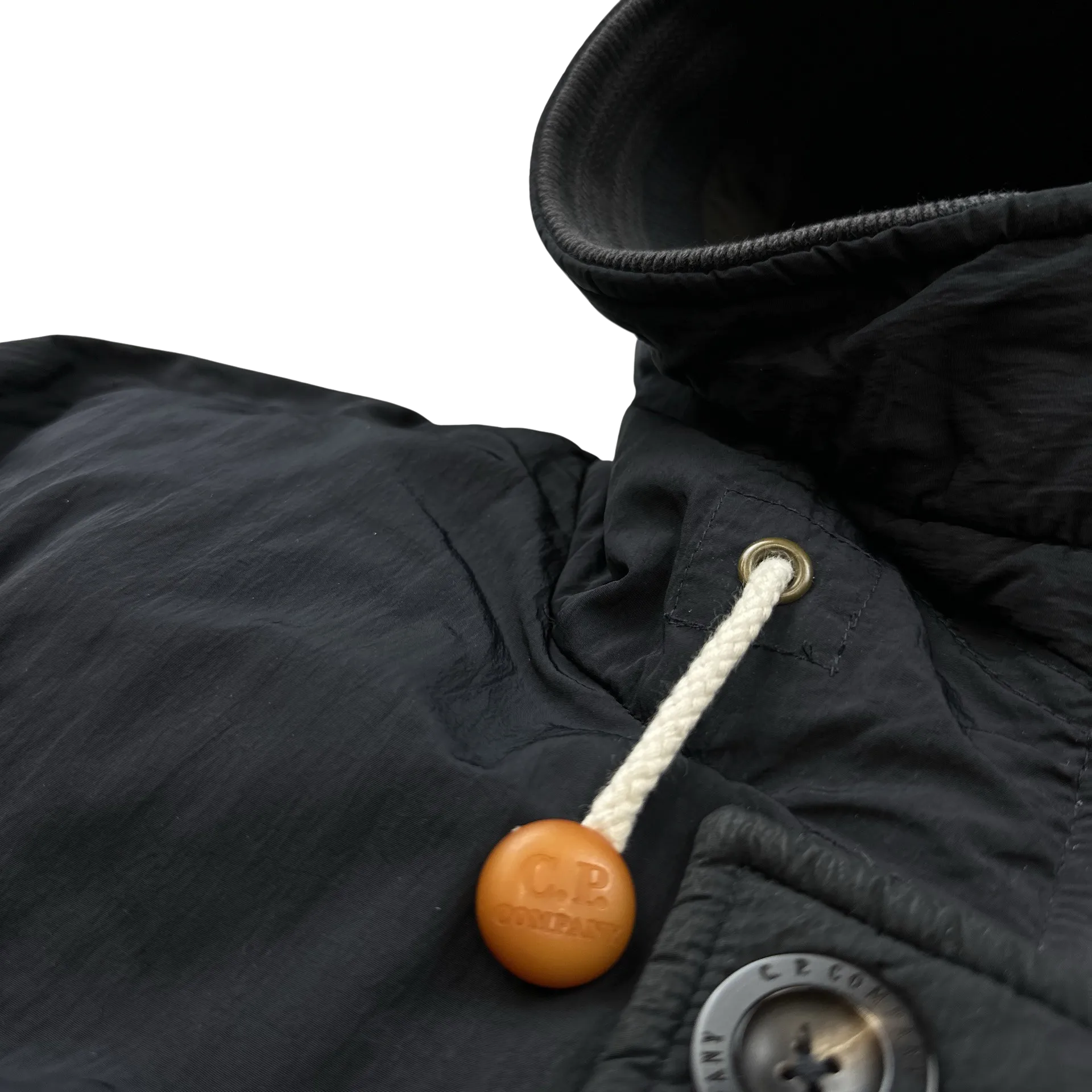 CP Company 2000s Black Down Filled Nylon Shell Parka Jacket - Medium