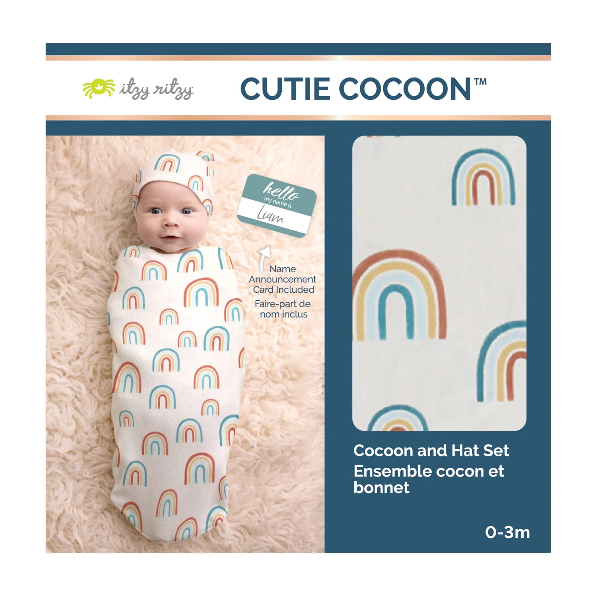 Cutie Cocoon™ Matching Cocoon & Hat Sets: Over the Rainbow