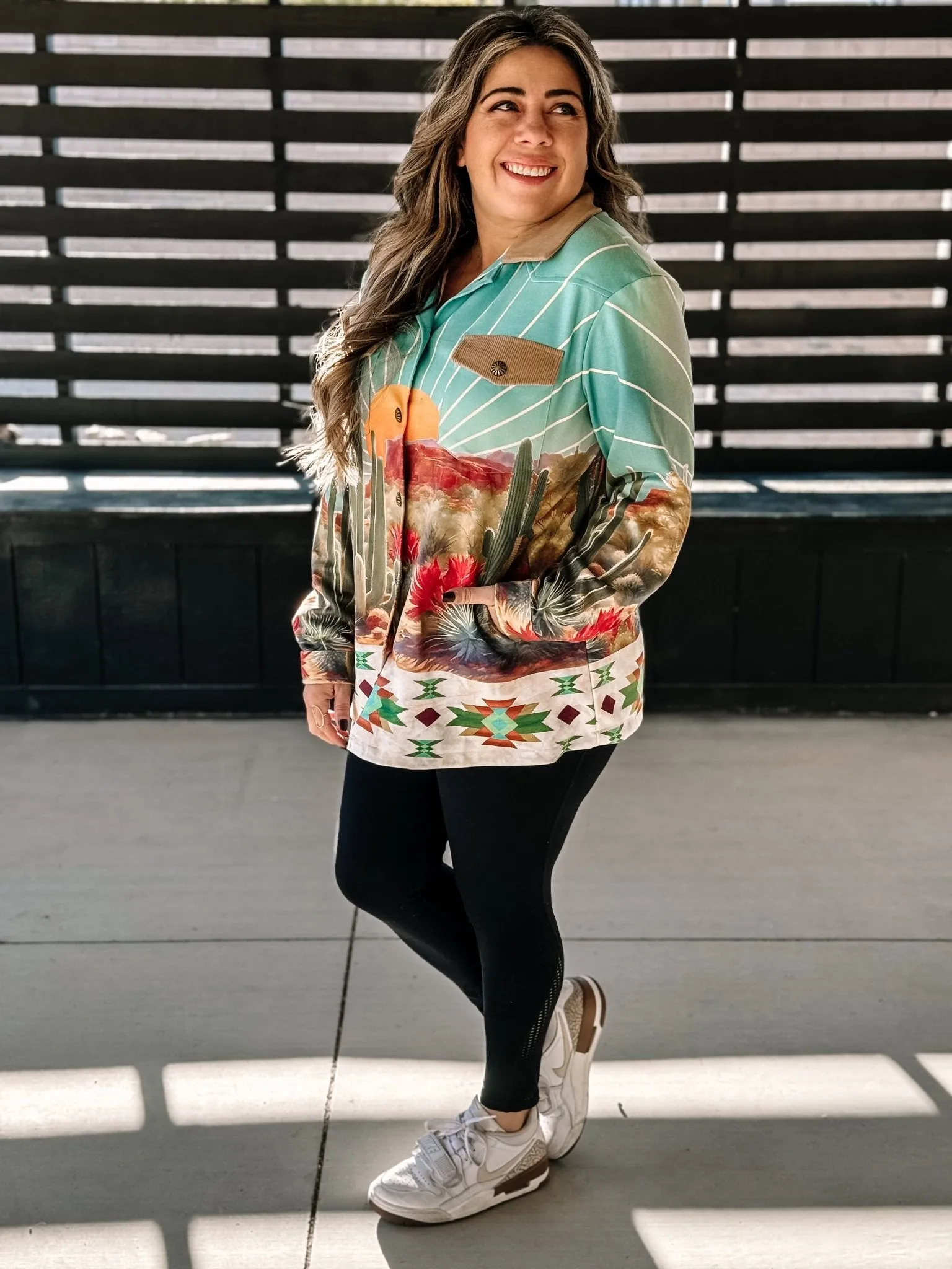 Desert Sunset Scene Western Boho Shacket