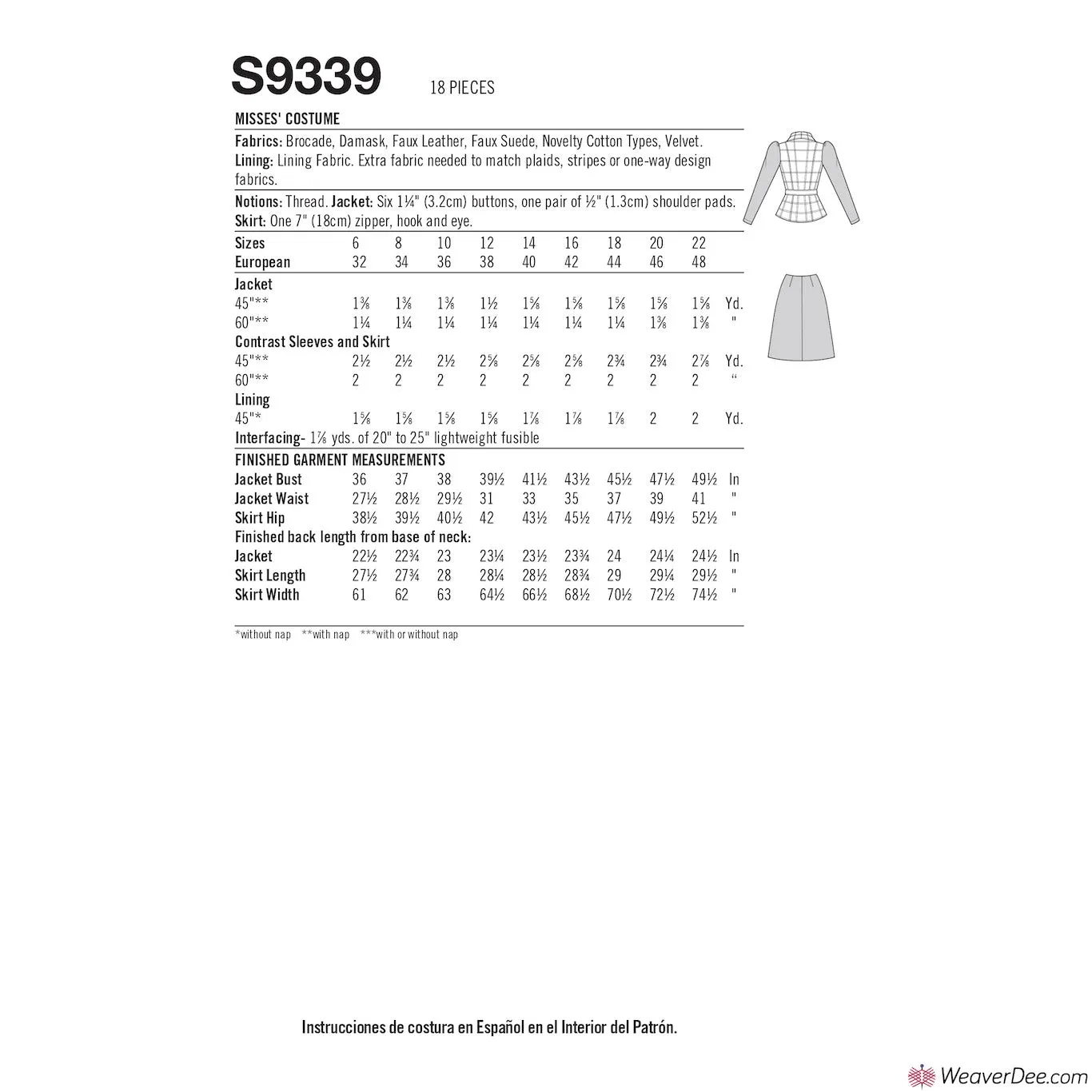 Disney Simplicity Pattern S9339 Misses' Cruella de Vil Costume