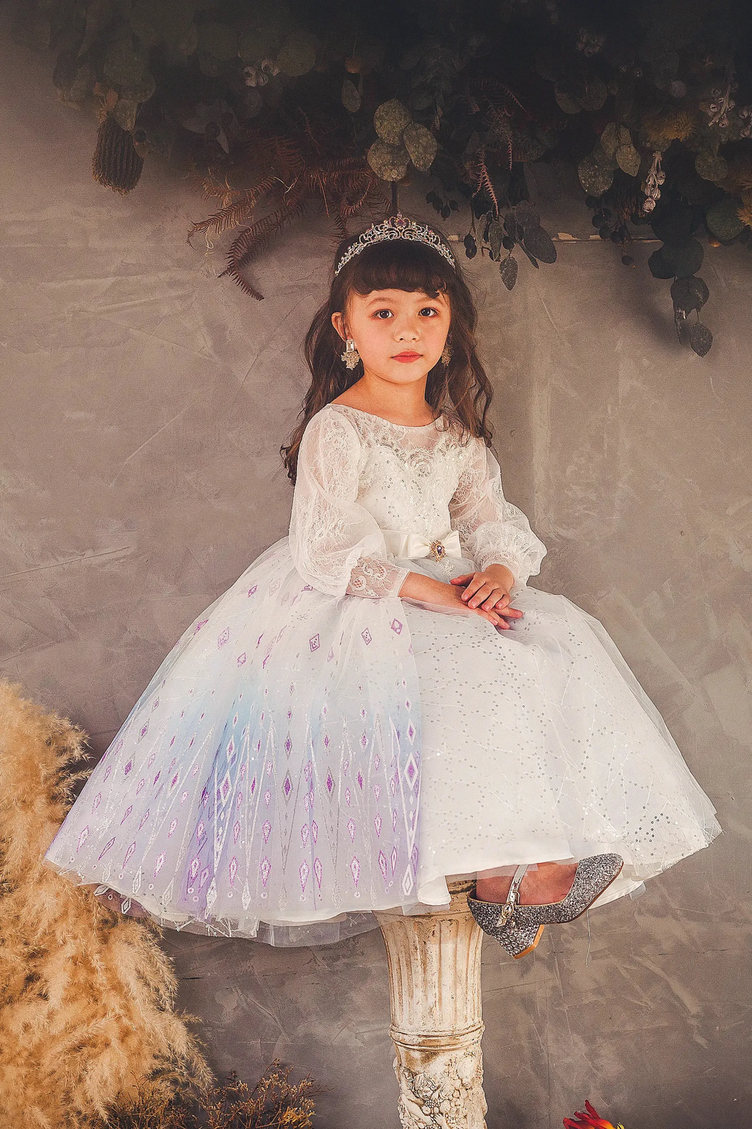 Elsa Ombre Ice Queen Gown with Pearl-embellished Cape