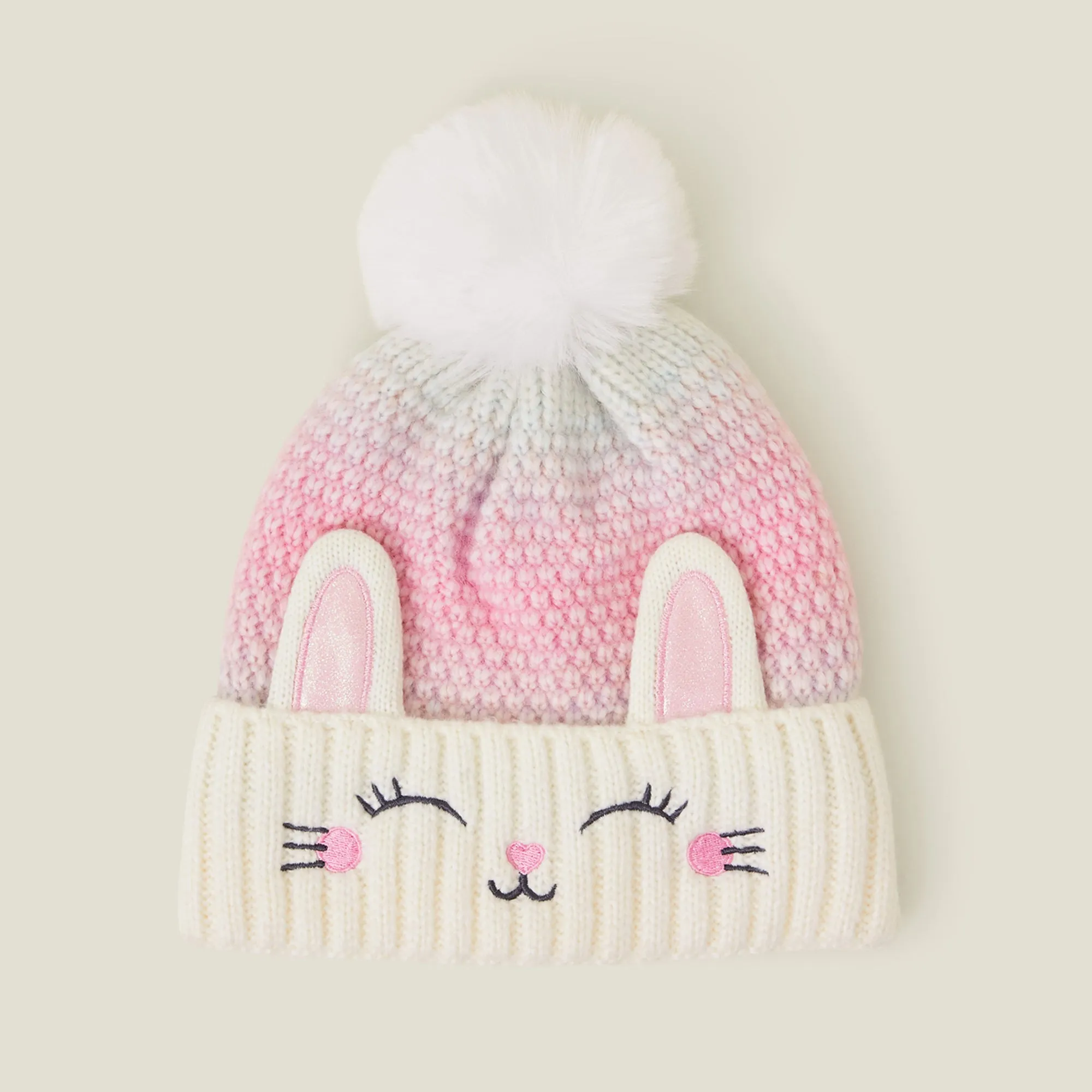 Faux Fur Ombre Bunny Hat - 7-12 years