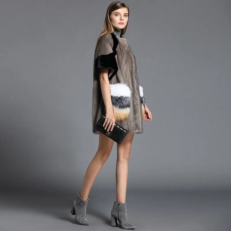 Genuine Mink Fur Long Style Jacket