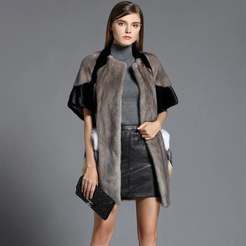 Genuine Mink Fur Long Style Jacket