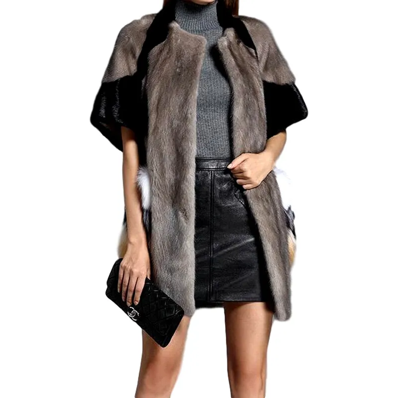 Genuine Mink Fur Long Style Jacket