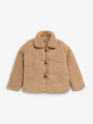 HOP Kids Beige Faux-Fur Jacket