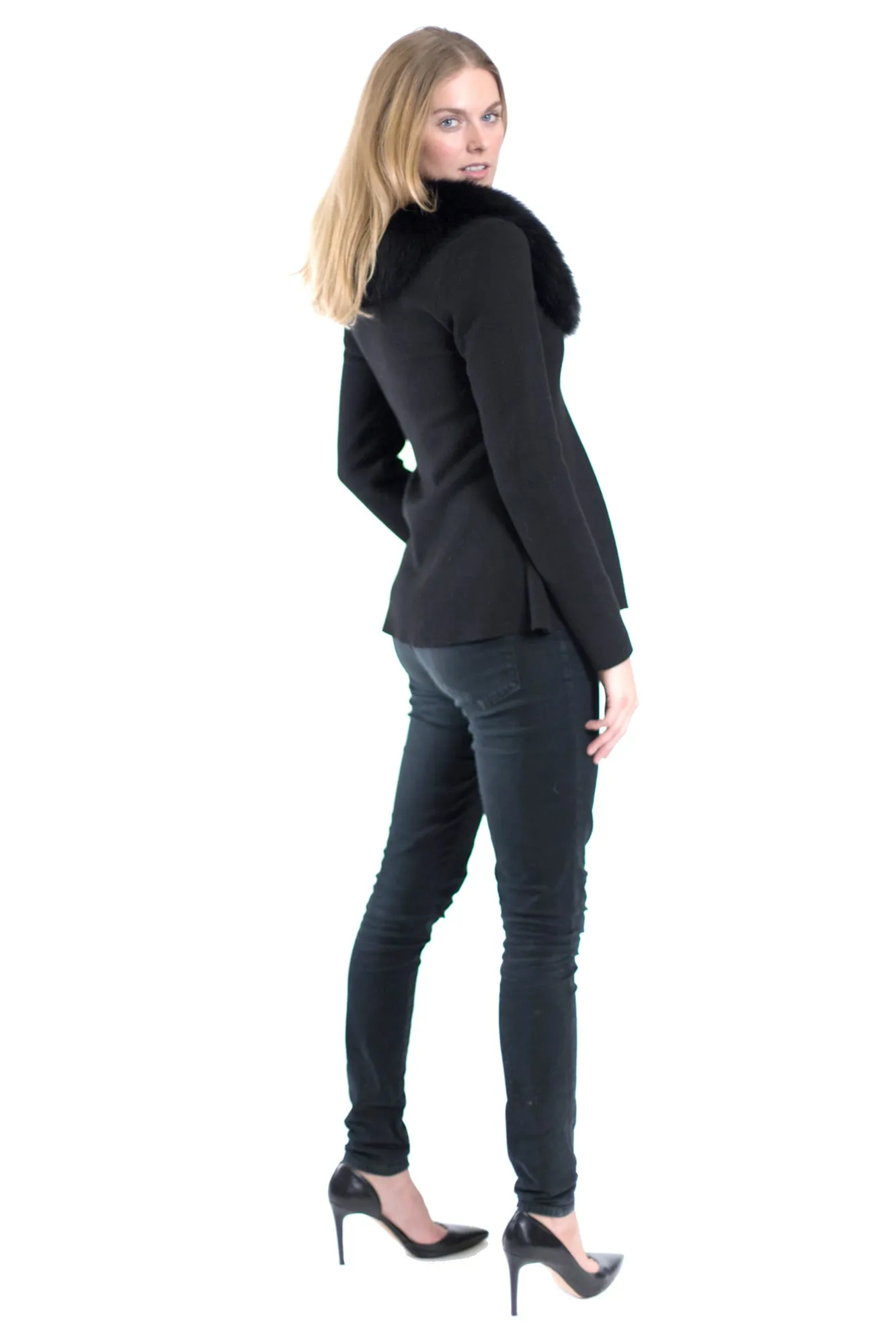 INNSBRUCK- Cashmere Blend Jacket with Fox Collar