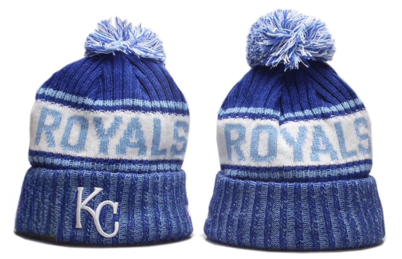 Kansas City Men's Cuffed Knit Hat with Pom Pro Baseball Beanie Red