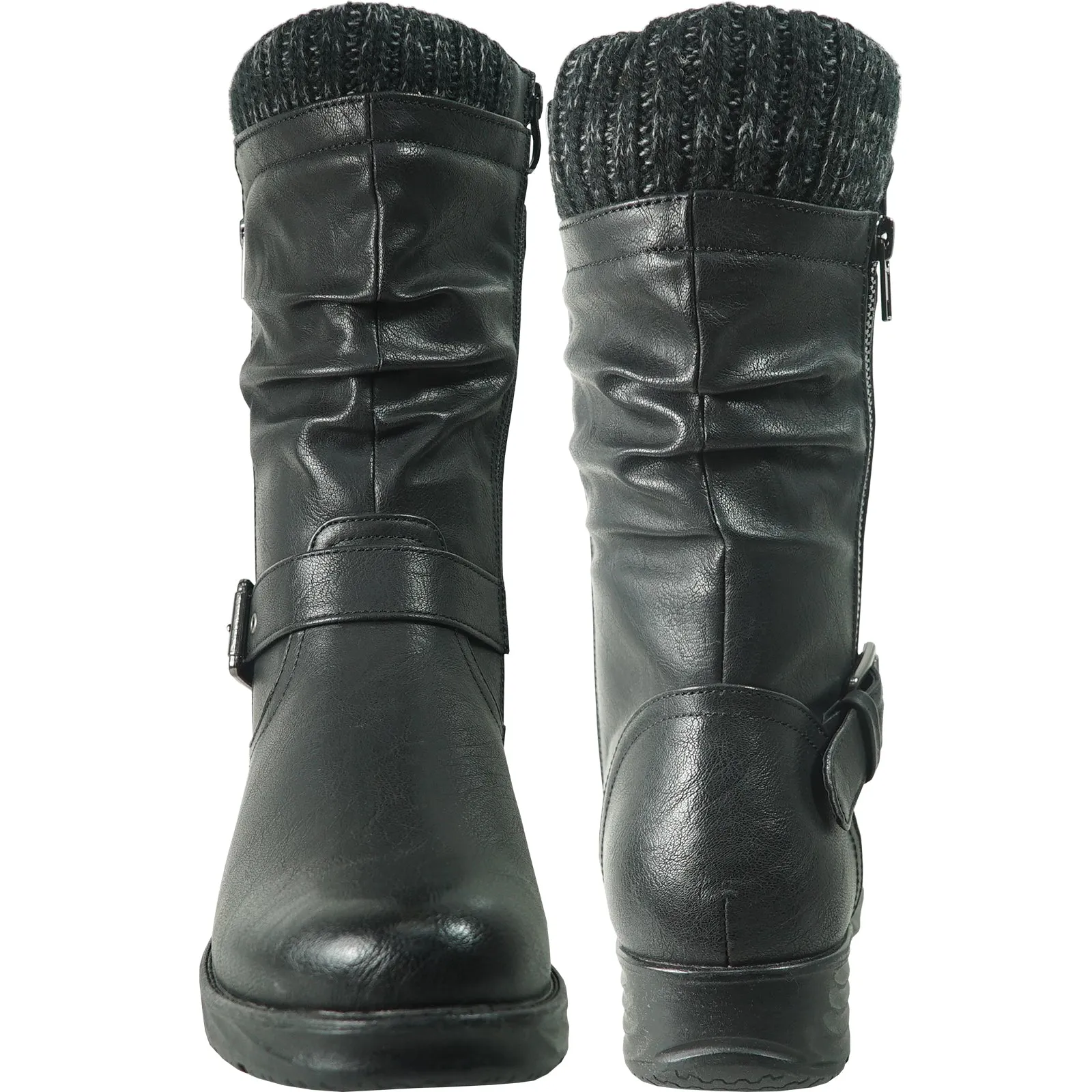 KOZI Canada Waterproof Women Boot CAROLINA Ankle Winter Fur Casual Boot Black Wide Calf