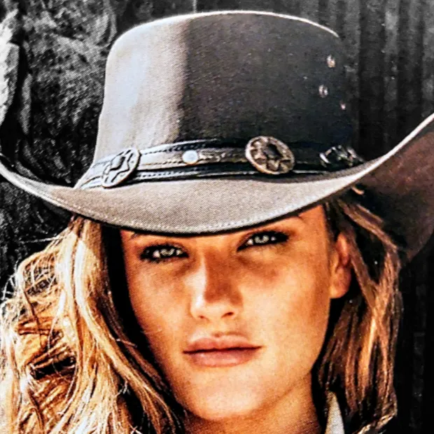LEATHER WESTERN HAT HUCK