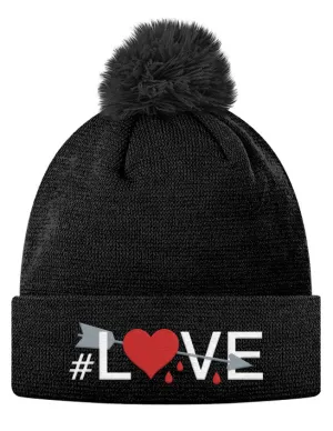 #Love Pom Pom Knit Cap
