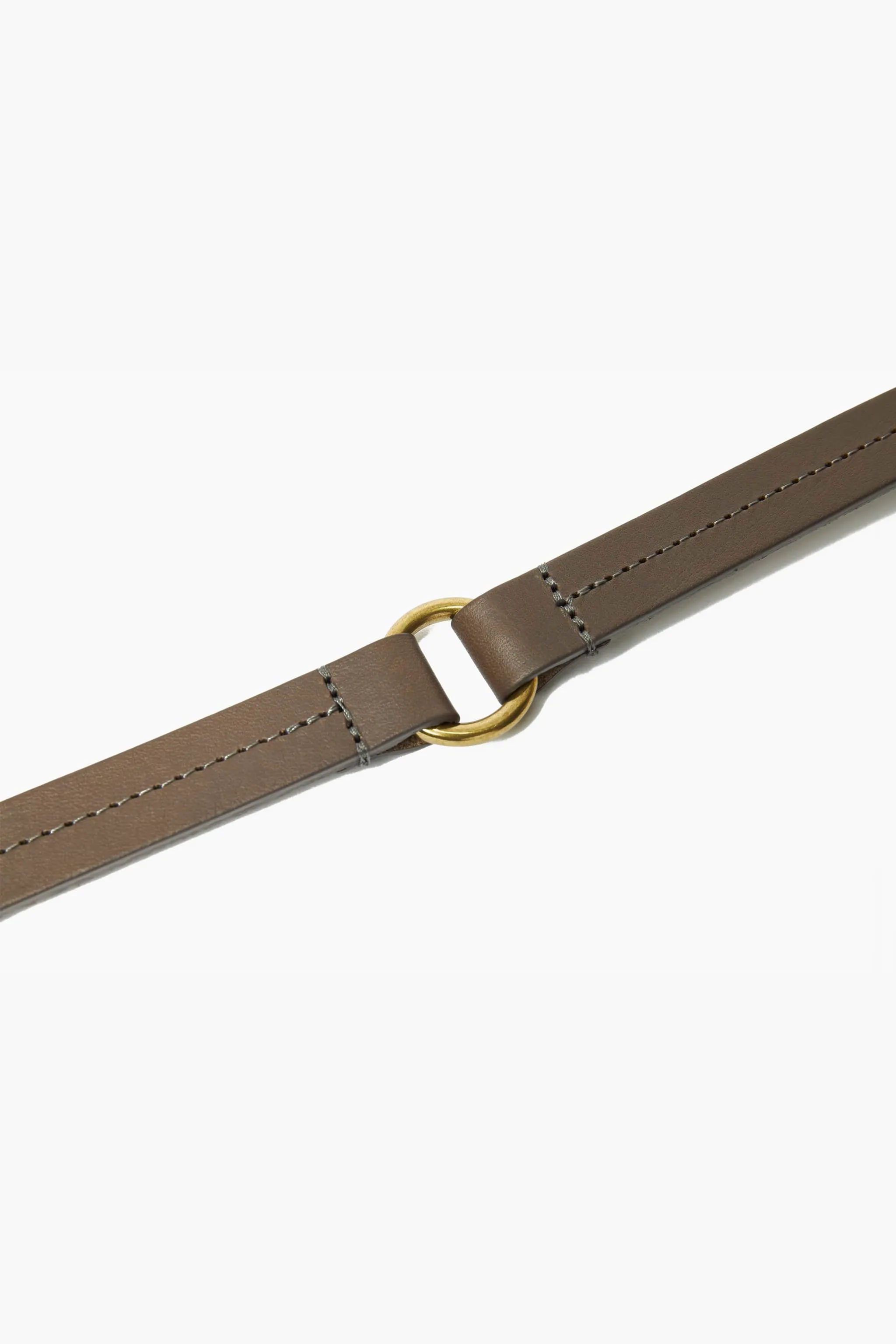 Luxury Taupe Grey Leather Dog Collar with Center Ring, Handmade in the UK