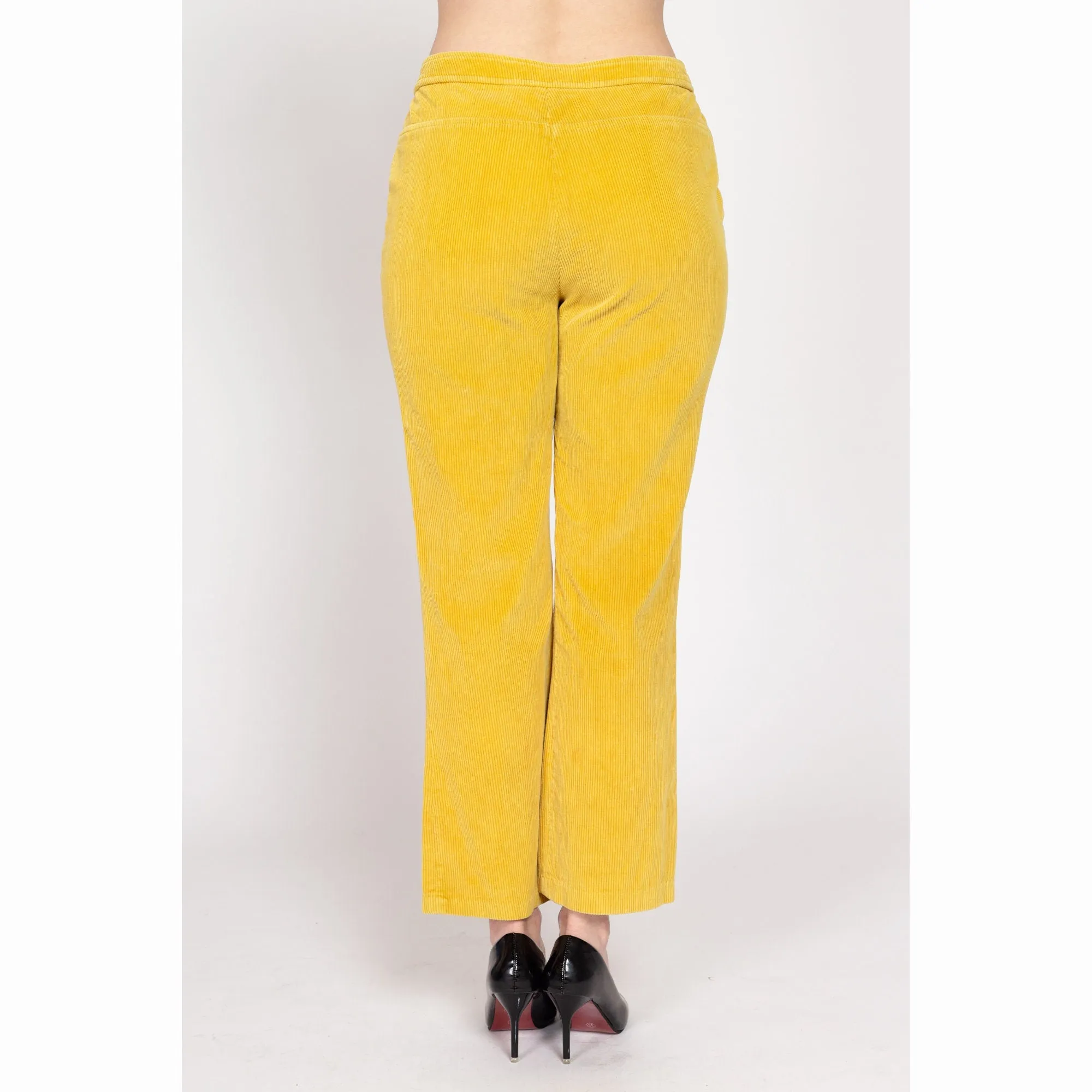 Medium 70s Yellow Corduroy Kick Flare Pants