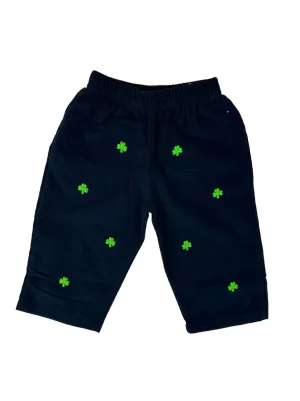 Navy Shamrock Corduroy Pants