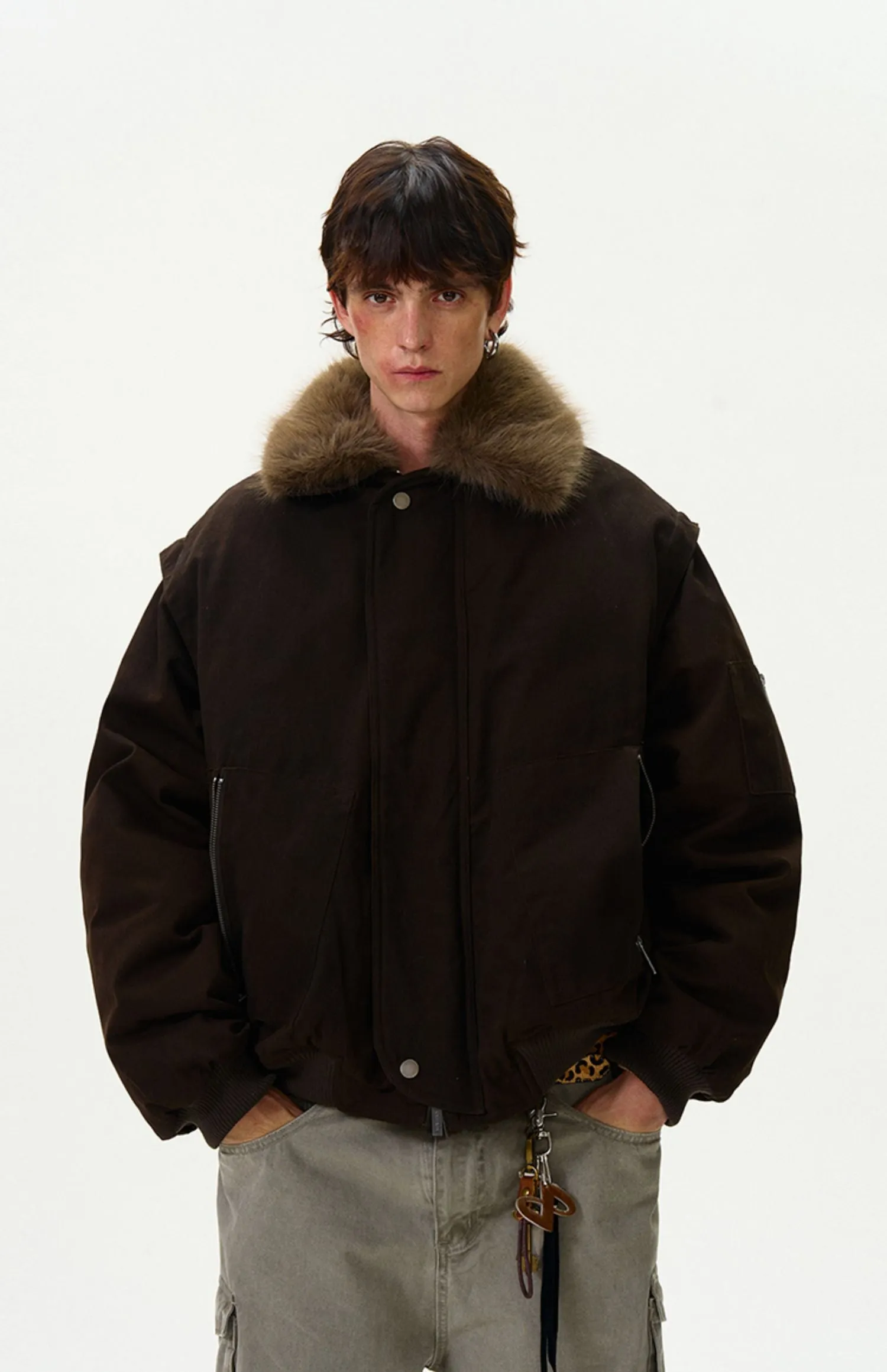 Retro Fur Collar Down Jacket