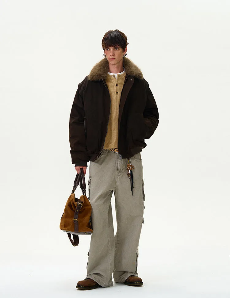 Retro Fur Collar Down Jacket