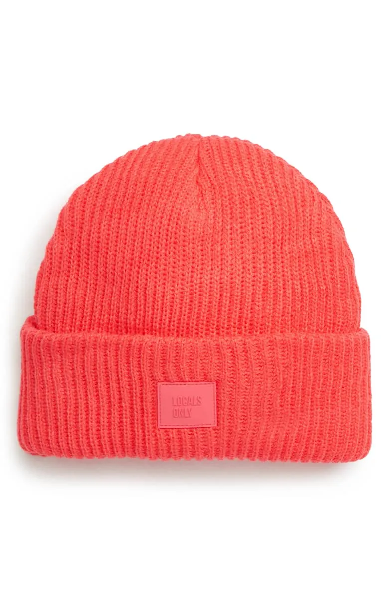 Ribbed Beanie Hat - Strawberry