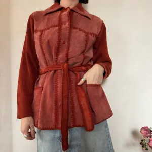 Rust Suede Knit Shacket
