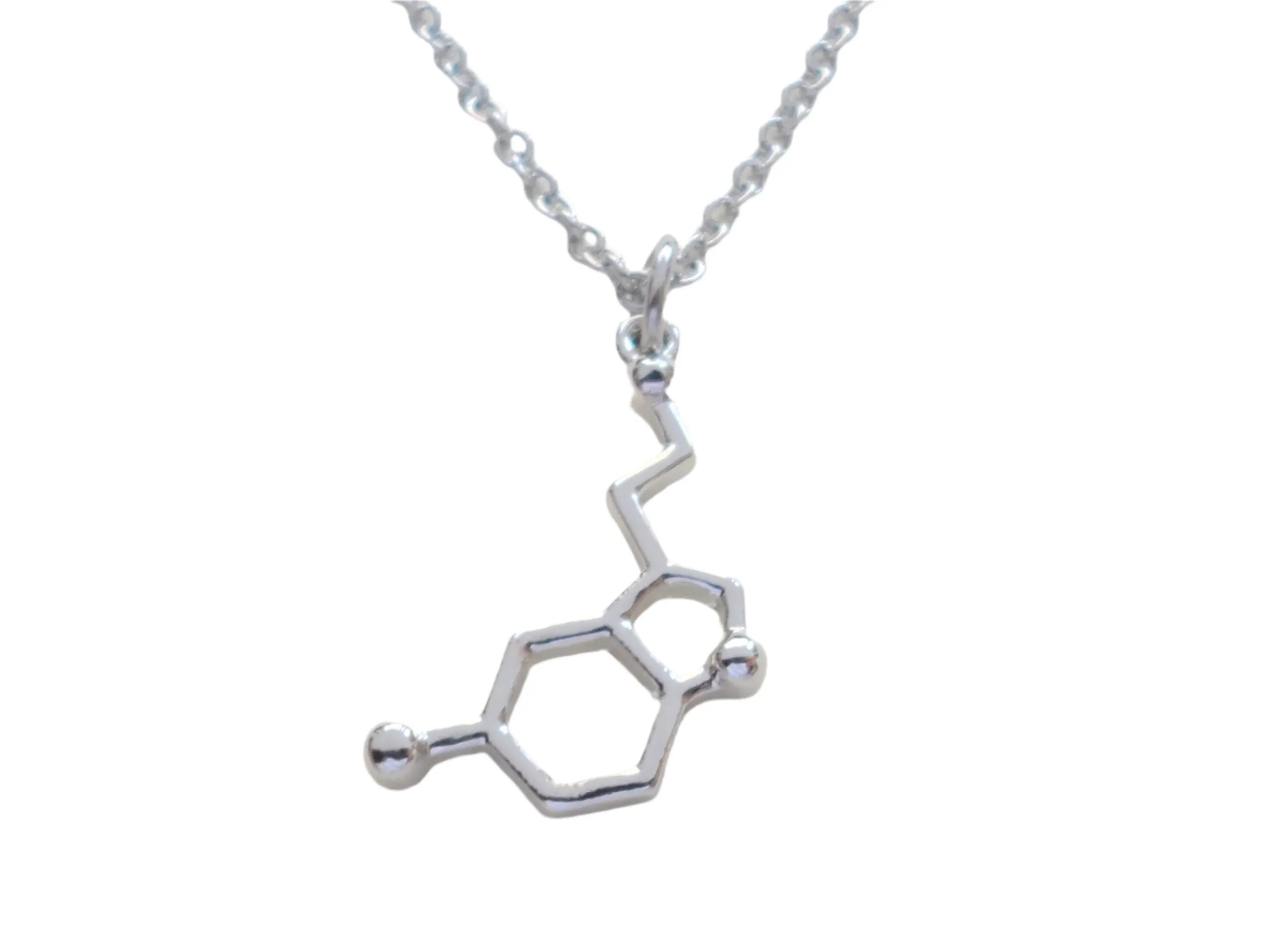 Serotonin Molecule Charm Necklace