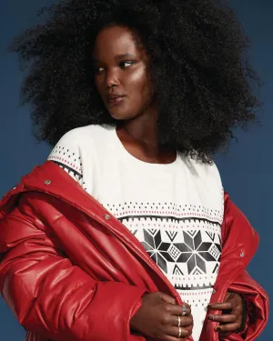 Terri Vegan Leather Puffer Jacket | Red
