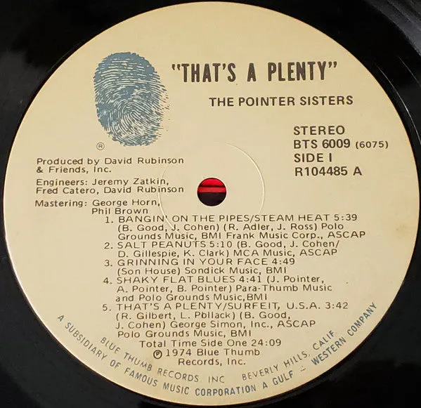 The Pointer Sisters* - That's A Plenty (LP, Album) (VG )