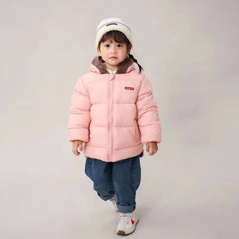 Trendy Kids' Bear Ear Puffer Jacket for Fall & Winter