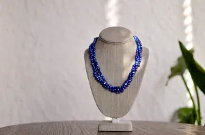 Triple Strand Blue Baroque Pearl Necklace