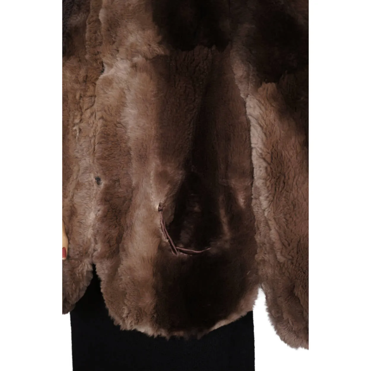 Vintage 1940s Sheared Beaver Fur Cape Size M